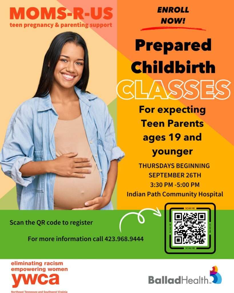 Moms-R-Us Prepared Childbirth Classes for Teen Parents ages 19 and younger.